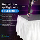 MyStage Satin Stage Skirting (White, 16' x 28")