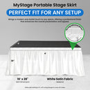 MyStage Satin Stage Skirting (White, 16' x 28")