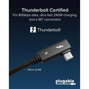 Plugable Thunderbolt 5 240W Straight to Right-Angle Cable (2.6')