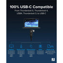Plugable Thunderbolt 5 240W Straight to Right-Angle Cable (2.6')