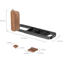 SmallRig L-Shaped Mount Plate with Rosewood Wooden Handle for FUJIFILM X-E5 (Black)