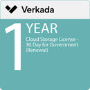 Verkada 1-Year Cloud Storage License for Government (30 Day Retention, Renewal)