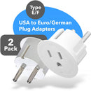 OREI USA to Type E/F Plug Adapter (2-Pack)