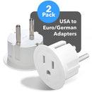 OREI USA to Type E/F Plug Adapter (2-Pack)