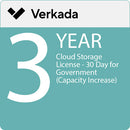 Verkada 3-Year Cloud Storage License for Government (30 Day Retention, Capacity Increase)