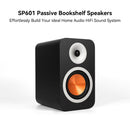 Fosi Audio SP601 Black Version 2-Way Bookshelf Speakers (White with Black Woofers, Pair)