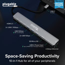 Plugable 10-in-1 USB-C 3.2 Gen 2 Hub