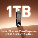 Lexar 1TB JumpDrive Dual Drive D500 USB 3.2 Gen 1 Flash Drive (USB-C / USB-A)