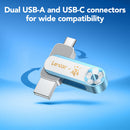 Lexar 128GB JumpDrive Dual Drive D500 USB 3.2 Gen 1 Flash Drive (USB-C / USB-A, Elite Legends Series)
