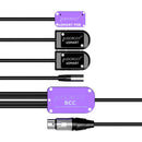 AUDIOROOT BCC Power Combining Cable with Two Battery Cups, USB-C, TA4M, and XLR4F Connector (With Telemetry)