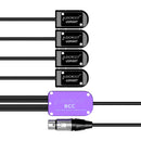 AUDIOROOT BCC Power Combining Cable with Four Battery Cups and XLR-4F Connector (With Telemetry)