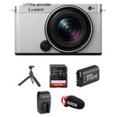 Panasonic LUMIX S9 Mirrorless Camera with 18-40mm f/4.5-6.3 Lens and Content Creation Kit (White/Silver)