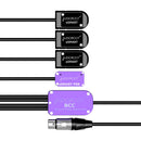 AUDIOROOT BCC Power Combining Cable with Three Battery Cups, USB-C, and XLR-4F Connector (With Telemetry)