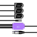 AUDIOROOT BCC Power Combining Cable with Three Battery Cups, TA4M, and XLR-4F Connector (With Telemetry)