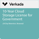 Verkada 10-Year Cloud Storage License for Government (30 Day Retention, Renewal)