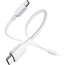 Anker Braided 140W 2-in-1 USB-C Cable (4', White)