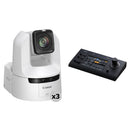 Canon CR-N400 4K 12G-SDI 20x Zoom PTZ 3-Camera Kit with RC-IP100 Controller (White)