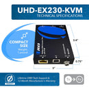 OREI 4K HDMI KVM Extender Set (230')