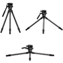 Cayer CH10LS1 Carbon Fiber Tripod with Fluid Head (Black)