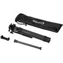 Cayer CH10LS1 Carbon Fiber Tripod with Fluid Head (Black)