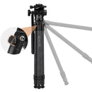 Cayer CH10LS1 Carbon Fiber Tripod with Fluid Head (Black)