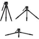 Cayer CH20S1 Carbon Fiber Tripod with Fluid Head (Black)