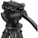 Cayer CH20S1 Carbon Fiber Tripod with Fluid Head (Black)