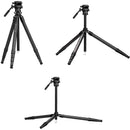 Cayer CH35S1 Carbon Fiber Tripod with Fluid Head (Black)