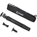 Cayer CH35S1 Carbon Fiber Tripod with Fluid Head (Black)
