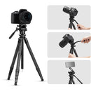Cayer CH35S1 Carbon Fiber Tripod with Fluid Head (Black)