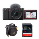 Sony ZV-E10 Mirrorless Camera with 16-50mm f/3.5-5.6 II Lens and Basic Bundle (Black)