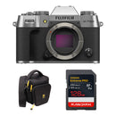 FUJIFILM X-T50 Mirrorless Camera with Basic Bundle (Silver)