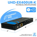 OREI HDBaseT HDMI Extender (USB2.0, Bi-IR) 4K 400' (cat6)