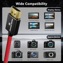 Alvin's Cables 8K 2.1 Braided Coiled HDMI Cable (Red, 12 to 18")