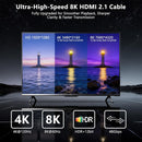 Alvin's Cables 8K HDMI 2.1 Left-Angle to Right-Angle Braided Coiled Cable (Black, 12 to 18")