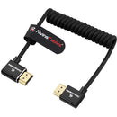 Alvin's Cables 8K HDMI 2.1 Left-Angle to Right-Angle Braided Coiled Cable (Black, 12 to 18")