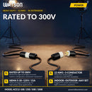 Watson ACE12-25B Heavy-Duty 12 AWG AC Extension Cord (25')