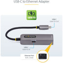 StarTech USB-C to 2.5GbE Ethernet Adapter with 100W PD Pass-Through