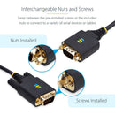 StarTech USB-A 2.0 to DB9 RS-232 Serial Adapter Cable with DB9 Nut Set (3.3')
