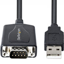 StarTech USB-A 2.0 to DB9 RS-232 Serial Adapter Cable with COM Port Retention (3', TAA)