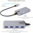 StarTech 4-Port USB-A 3.2 Gen 1 Hub (Space Gray)