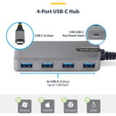 StarTech USB-C to 4-Port USB-A 3.2 Gen 1 Hub (Space Gray)