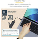 StarTech USB-C to 4-Port USB-A 3.2 Gen 1 Mini Hub (Black)