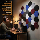 Auray Hexagonal Acoustic Panels (Burgundy, 12-Pack)