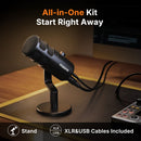 maono PD100 GEN2 USB/XLR Dynamic Microphone Kit with Desktop Stand