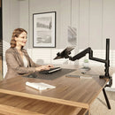Mount-It! Laptop Mount with Pole and Gas Spring Arm for Desktops