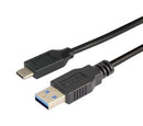 L-COM CAU31CA-3M USB Cable, Type A Plug to Type C Plug, 3 m, 9.8 ft, USB 3.0, Black