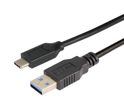 L-COM CAU31CA-3M USB Cable, Type A Plug to Type C Plug, 3 m, 9.8 ft, USB 3.0, Black
