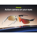 BleeqUp Ranger AI Sports Camera Glasses (White Frame, Blue Gold ZEISS Lens)