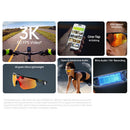 BleeqUp Ranger AI Sports Camera Glasses (White Frame, Blue Gold ZEISS Lens)